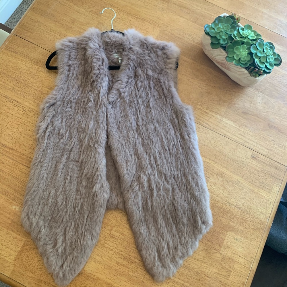 Light brown fur vest. Rabbit fur. Xs.